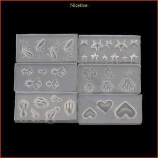 NICE 6 Miếng Mini Thỏ Ngôi Sao Cá Khuôn Silicon Trang Sức Đúc Molud Để Làm Bông Tai Vòng Cổ Mặt Dây Chuyền Vòng DIY Dụng Cụ