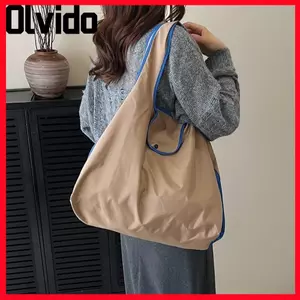 Túi Tote Mua Sắm OLVIDO, Túi Gấp Dung Tích Lớn Thân Thiện Với Môi Trường, Túi Tạp Hóa Tái Sử Dụng Kép Nhẹ