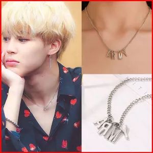 SY BTS JiMin ARMY Bảng Chữ Cái Vòng Cổ Người Nổi Tiếng Vòng Cổ Trang Trí Thời Trang Quà Tặng Cho Bạn Gái Vòng Cổ Hợp Kim
