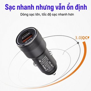 Sạc Xe Hơi Cổng Kép USB Loại C Sạc Nhanh Nhôm Mini Tự Động Ổ Cắm QC PD Đa Năng