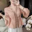 Pure Desire Nữ thần cổ tích Feel Cổ chữ V Đính cườm Áo sơ mi nhỏ đẹp nhẹ cao cấp sang trọng Giảm tuổi phong cách phương Tây Top 2026