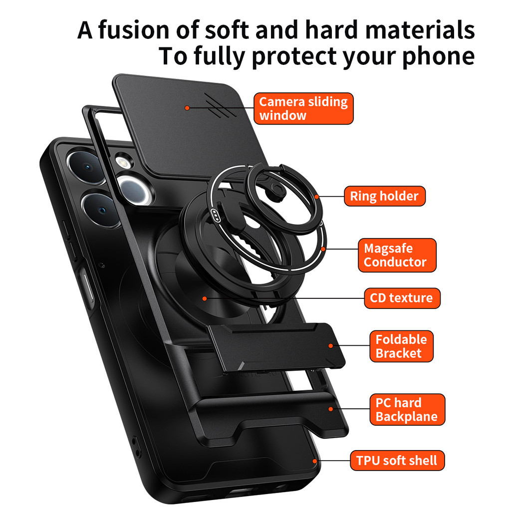 Ốp Điện Thoại Đa Năng Sang Trọng Thích Hợp Cho Realme Note 70 80 70T Narzo 80 4G Dây 360°Giá đỡ vòng có vỏ máy ảnh Vỏ bảo vệ toàn diện chống sốc