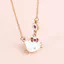 Heiiiokitty Hello Kitty Vòng Cổ Hoạt Hình Cô Gái Dễ Thương KT Mèo Mặt Dây Chuyền Với Kim Cương Xương Đòn Dây Xích-X41