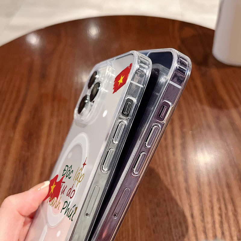 Ốp lưng iPhone trong suốt hỗ trợ sạc không dây từ tính - iP 7/8/X/XS/XR/11/12/13/14/15/16/17/Plus/Air/Pro/Max