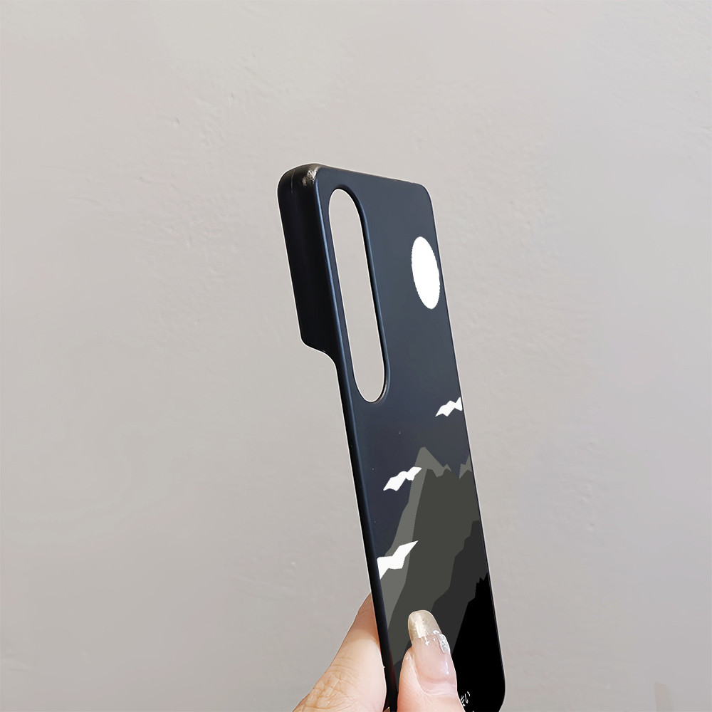 Dành cho Sony Xperia 1 II III IV V, Xperia 5 II III, Xperia 10 II III V; ốp lưng cứng mỏng viền mờ in núi sơn, nửa bọc