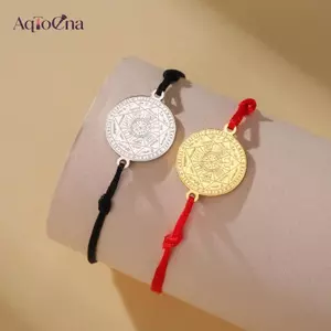 AqToCna Skyrim Thép không gỉ Bảy Tổng Lãnh Thiên Thần Quyến Rũ Vòng Tay Nam Nữ Dây Có Thể Điều Chỉnh Vòng Tay Bùa Con Dấu Của Solomon Món Quà Trang Sức AqToCna