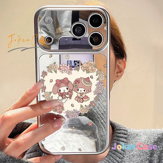 Ốp Lưng Cho IPhone 13 15 17 12 16 11 14 Pro Max 7 15 16 8 Plus XR XS MAX Ốp gương trang điểm hoạt hình hoa mộng mơ