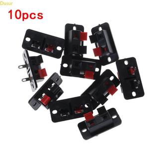 Dusur 10 Chiếc 2 Pin Loa Tấm Thiết Bị Đầu Cuối Dải Đẩy Đầu Nối Khối 2 Vị Trí Khuếch Đại Lò Xo Khớp Kẹp Kiểm Tra Cli
