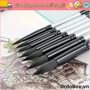 ORDOBOX 7 Cái / bộ Bút Tranh Gouache, Lông Sóc Người Mới Bắt Đầu Bộ Nghệ Sĩ Bàn Chải Màu Nước, Đầu Tròn / Mũi Nhọn Di Động Bộ Bàn Chải Sơn Phòng Thu