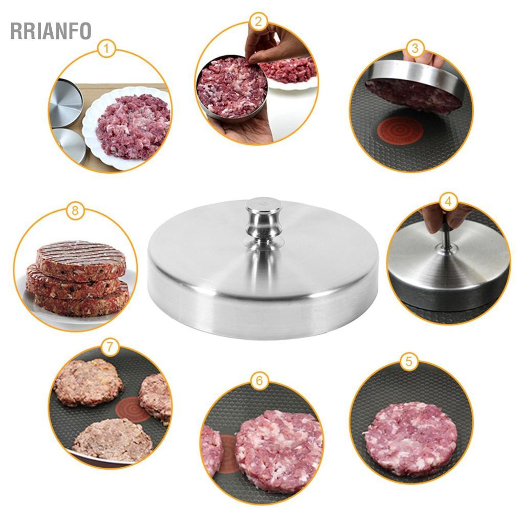 rrianfo Thép Không gỉ Chịu Lực Nhồi Hamburger Thịt Thịt Bò Khuôn Ép Bánh Patty Máy Làm Dụng Cụ Nhà Bếp