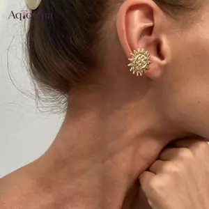 AqToCna 1 Cặp Sao Biển Sò Tai Kẹp Không Xuyên Bông Tai Cho Nữ Cô Gái Thời Trang Màu Vàng Hoa Tai Vòng Đeo Mùa Hè Đi Biển Trang Sức AqToCna