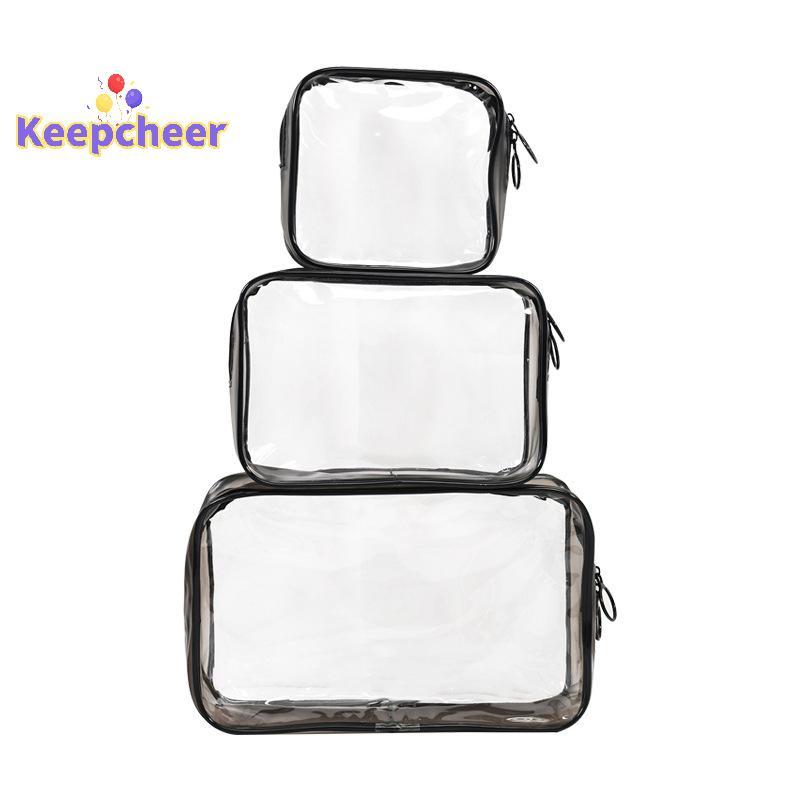 [Keepcheer] Túi đựng mỹ phẩm trong suốt PVC Nữ Dây kéo Túi trang điểm trong suốt Vỏ làm đẹp Du lịch Trang điểm Tổ chức lưu trữ Bồn tắm Túi giặt vệ sinh Mới