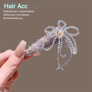 Phong Cách Mới Phong Cách Hàn Quốc Pha Lê Nơ Full Kim Cương Tóc Nữ Siêu Cổ Tích Phù Hợp Với Bên Gãy Tóc Phụ Kiện Tóc