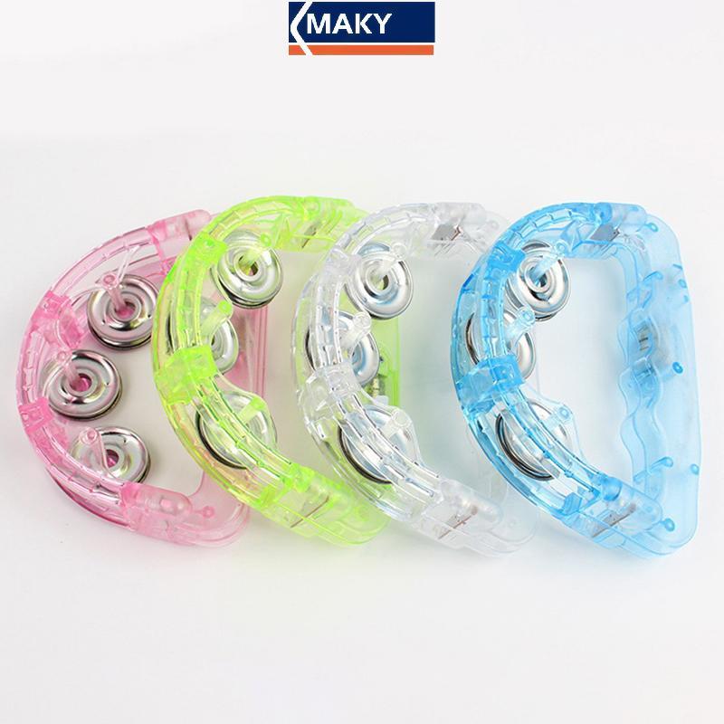 MAKY Đèn LED Sáng Lên Đồ Chơi Cảm Giác Nhấp Nháy Tambourine Nhạc Cụ Lắc Đảng Bầu Không Khí Đồ Chơi Trẻ Em Màu Ngẫu Nhiên VN