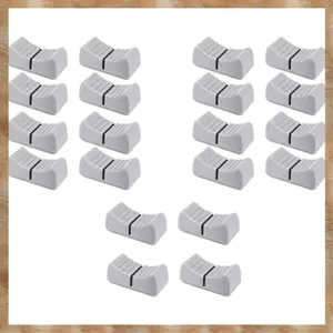 20 Cái 24mmx11mmx10mm Máy trộn bảng điều khiển Thanh trượt Fader Núm thay thế cho Máy đo tiềm năng Núm màu xám Dấu đen