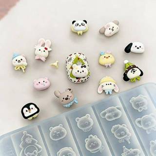 [Bea-t] 1 / 3 Cái 3D Silicone Móng Tay Nghệ Thuật Khuôn Nơ Hoạt Hình Cứu Trợ Động Vật Thiết Kế Họa Tiết DIY Trong Suốt Mẫu Dụng Cụ Thiết Kế Làm Móng Tay [[Mới]