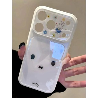 Ốp Điện Thoại Acrylic Trắng Caroom Miffy Bunny Dễ Thương Cho iPhone 17Promax 17Pro 13 14 15 16 Pro Max Vỏ Nữ Chống Sốc
