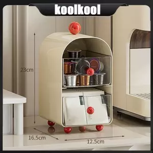 Kool Nhựa Cà Phê Trà Túi Bảo Quản Hộp Đựng Cho Văn Phòng Tại Nhà Bàn Tiết Kiệm Không Gian Máy Tính Để Bàn Tổ Chức Có Ngăn