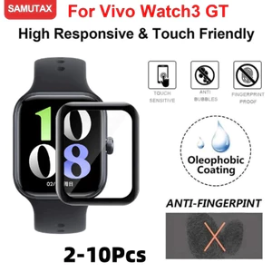 2-10 Chiếc Kính Cường Lực Cho vivo Watch GT 2 46mm 42mm 5 3 Đồng Hồ Bảo Vệ Màn Hình Cho iQOO Watch GT 2 5 Kính Bảo Vệ Cong Đen Cạnh Phim