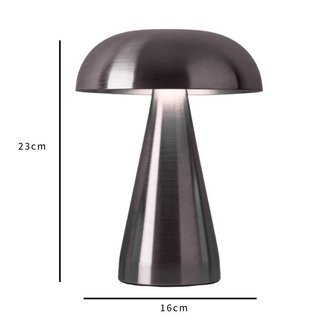 Đèn bàn nấm kim loại Phong cách Bắc Âu Đèn ngủ LED Loại C Có thể sạc lại Cảm ứng có thể điều chỉnh độ sáng