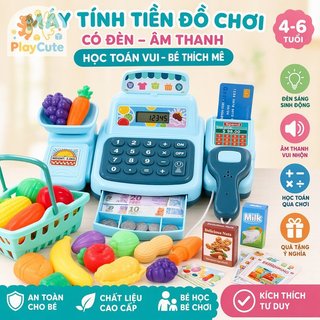 Đồ chơi máy tính tiền cho trẻ em Màn hình LCD Giả vờ chơi Cửa hàng tạp hóa Bộ học toán giáo dục