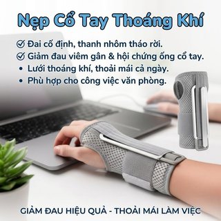 Nẹp Cổ Tay Nhôm Nẹp Lưới Thoáng Khí Có Thể Điều Chỉnh Hỗ Trợ Ống Cổ Tay Giảm Đau Trái Phải