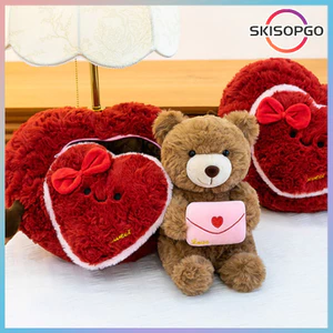 【SKISOPGO】Gấu Bông Hình Trái Tim,Có Khóa Mở Ra Teddy Ôm Thư Dễ Thương,Thú bông 2in1 làm,làm quà tặng bạn gái ý nghĩa