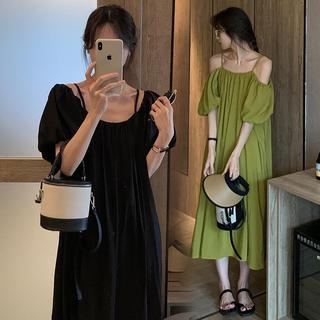 Fat MM Summer phiên bản Hàn Quốc dáng rộng, style Pháp, off-shoulder, size lớn