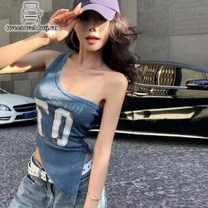 Tweeduj Áo Vest Croptop Hở Vai Phong Cách INS, Thích Hợp Cho Mùa Hè