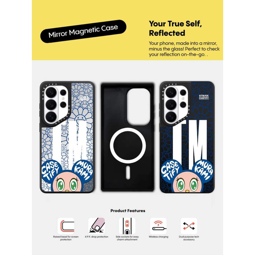 CASECASE X MR DOB Blue TM Samsung S Series Case Matte Black & Sliver Mirror Vỏ hút từ tính Samsung Galaxy S26 Ultra S25 S24 S23 Ultra Plus Mặt sau cứng có hộp Logo khắc
