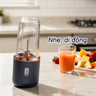 Máy xay cầm tay USB Máy ép trái cây Mini có thể sạc lại 8 lưỡi bằng thép không gỉ Smoother Cup Du lịch Phòng tập thể dục