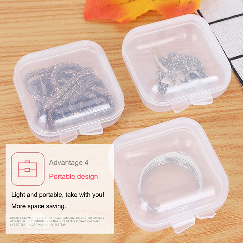 Hộp nhựa trong suốt nhỏ, hộp đựng đồ mini, hộp đựng thuốc, hộp đựng nút tai, hộp đựng trang sức.