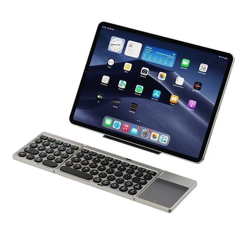 Smart Touch Di Động Ba Lạnh Bluetooth Bàn Phím Nhỏ Bao Da Hai Trong Một