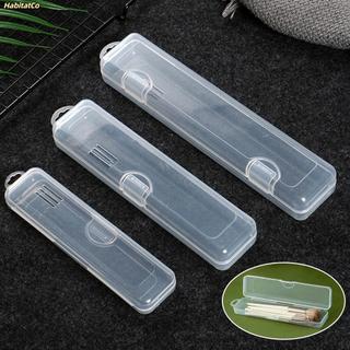 [Vận chuyển nhanh] HABITATCO 1 Hộp lưu trữ cọ trang điểm, có nắp bút chì lông mày Bộ đồ ăn Đũa Hộp nhựa sắp xếp, Dụng cụ làm đẹp di động đa chức năng trong suốt