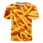 Áo cổ tròn ngắn tay mùa hè với họa tiết 3D khoai tây chiên và burger unisex