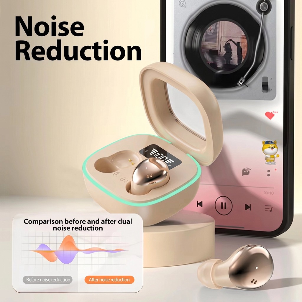 Tai nghe Senbenbao B51 Tai nghe ẩn Mini Bóng mạ điện khí quyển Băng tần ánh sáng Bluetooth 6.0 Màn hình sạc kỹ thuật số IPX5 + ENC