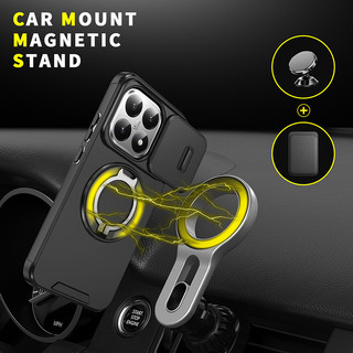 Chống Sốc Cho Xiaomi 15T 14T Pro 15TPro 2025 Trượt Bảo Vệ Ống Kính Máy Ảnh Vòng Đứng Từ Vỏ Điện Thoại Giáp Chân Đế Vỏ Silicon Cứng