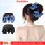 DUSKGLOW Bun Head Tóc Giả, Ruy Băng Nơ Tóc Bun Móng Vuốt Kẹp, Tổng Hợp Lông Tơ Đen Tóc Nữ