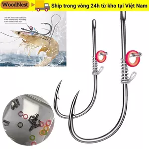 WOODNEST 10 Chiếc Mồi Tôm Sống Móc Lò Xo, Pickerel Mềm Giun Thép carbon Cao Móc Cá, Khoảng Cách Rộng Wacky Giun Không Cần Cỏ Tôm Móc Phụ Kiện Câu Cá Biển