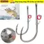 WOODNEST 10 Chiếc Mồi Tôm Sống Móc Lò Xo, Pickerel Mềm Giun Thép carbon Cao Móc Cá, Khoảng Cách Rộng Wacky Giun Không Cần Cỏ Tôm Móc Phụ Kiện Câu Cá Biển
