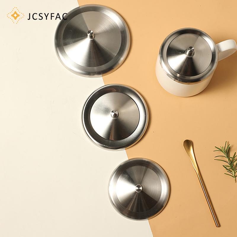 JCSYFAC Nắp Cốc Nắp Nắp Cốc Inox Có Trà Cà Phê Kim Loại Cốc Uống Nước Nóng Thay Thế Nước Gốm Tumbler Đồ Uống Mới