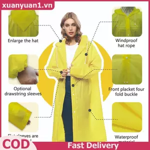 XUAN Áo mưa dành cho người lớn Không dùng một lần Thiên Nhiên Du lịch ngoài trời Leo núi chống nước Thiết bị mưa đa năng Áo mưa một mảnh VN