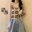 Áo kiểu móc EBINLANDS, Dây đeo áo Vest rỗng Dopamine dệt kim, Áo kiểu Bohemian đầy màu sắc phong cách ngày lễ phong cách hoa không tay hàng đầu dành cho nữ