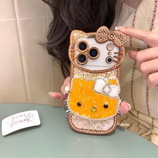 17promax Ốp Lưng Sang Trọng 3D Bling Hello Kitty Cho iphone 17 16 15 14 13 Pro Max 16promax 17pro 16pro 15pro 14pro Vỏ Điện Thoại Full Kim Cương Giả & Lấp Lánh Vỏ Bảo Vệ Chống Sốc