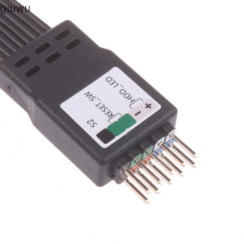 QIUWU Bo Mạch Chủ Mặt Trước 9Pin Đầu Cáp Nối Dài 20cm 30cm 50cm Ruy Băng Phẳng Để Sử Dụng Máy Tính Để Bàn.