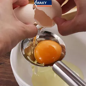 MAKY Trứng Trắng Tách Dụng Cụ Thép Không Gỉ Trứng Yolk Lọc Tiện Ích Phụ Kiện Nhà Bếp Tách Phễu Thìa Chia Dụng Cụ VN