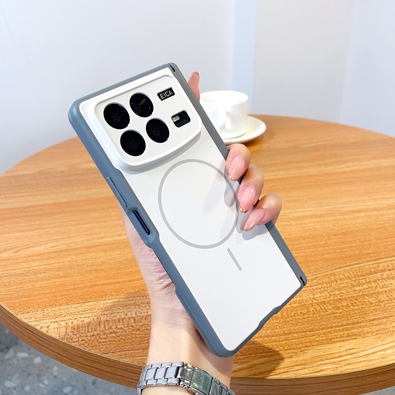 Mimi Tích Hợp Vòng Từ Tính Cứng Ốp Lưng Điện Thoại Xiaomi Mix Fold3 Fold4 Chống Vân Tay Matte PC Da Cảm Giác Bảo Vệ