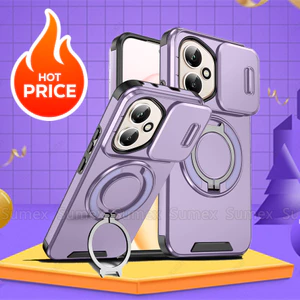 Vỏ Giáp Giá Đỡ Cho Honor400 Honor 400 Smart Pro Lite 5G Vỏ Điện Thoại Trượt Camera Bảo Vệ Vỏ Cứng Chống Sốc Honer X6C X7D 4G DNY-NX9 DNP-NX9 ABR-NX1 2025