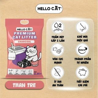 [COMBO 3-6 TÚI] Cát Vệ Sinh Hello Cat Premium Litter, Cát Đất Sét Khử Mùi Tốt, Vón Cục Tối, Ít Bụi