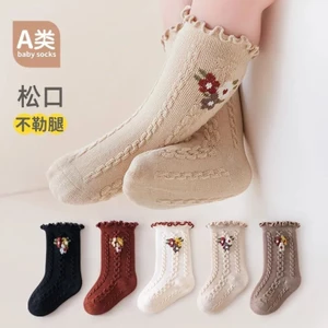 Tất Cho Bé Mùa Xuân Thu Rời Miệng Không Chân Retro Công Chúa Tất Sơ Sinh Bé Gái Cotton Tất FVZN